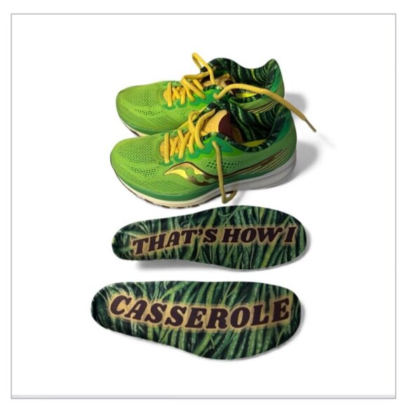 Saucony Green Bean Casserole Rider 14 Green Yellow Gold Canvas Shoes Size 7 - Picture 2 of 8